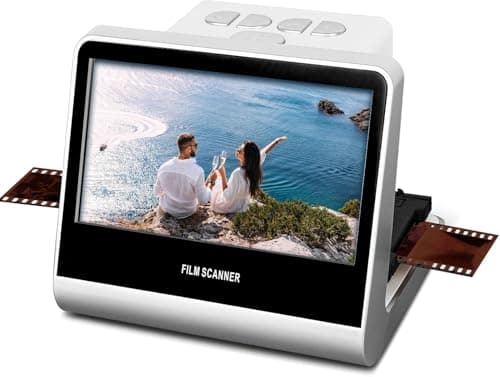 Jerbiaby 24MP Film Scanner with 5 Inch LCD Screen, Digital Negatives Film and Digitizer Built-in 16GB Memory Converts B&W/135/110/126 KPK Negative and Super 8/Monochrome Slides into JPEG Photos