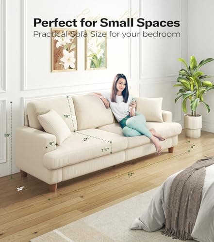 Kidirect 87in Corduroy Couch 7