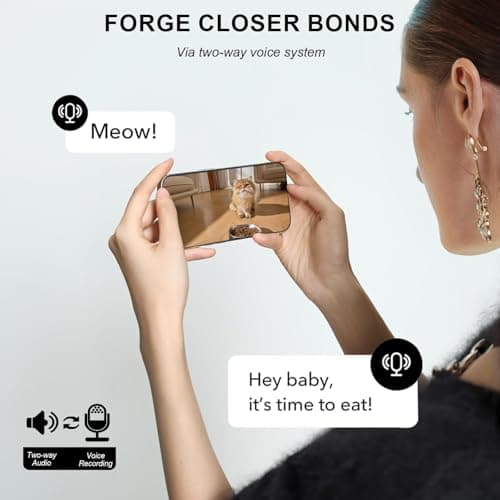 Automatic Cat Feeder with Camera & Voice Interaction, WiFi/App Control, 4L Dry Food Dispenser for Cats & Dogs with Freshness Preservation, Custom Feeding Times & Portions, Dual Power 3