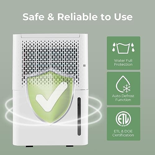 COSTWAY 2000 Sq. Ft Dehumidifier for Basement, 32 Pint Quiet & Energy Efficient Dehumidifier with Continuous/Drying/Auto Mode, 24H Timer, Drain Hose & Portable Handle for Bathroom Bedroom 7