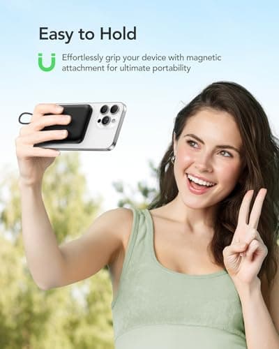 charmast Slim Portable Charger, 5000mAh Fast Charging Power Bank Built in for iPhone Cable, Digital Display Battery Pack Compatible with iPhone 14/14 Pro Max/13/13 Pro Max/12/11/XR/X (No-Wireless) 5