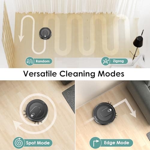 KOZVIX W6+ Robot Vacuum Cleaner,2800Pa Suction,720ml Large Capacity,120 Mins Runtime,Self-Charging Slim Robotic Vacuums,APP/Voice/Remote Control,No Entanglement Suction Port Ideal for Pet (Black) 8