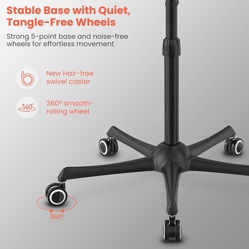 TASALON Gold Portable Hooded Hair Dryer for Home, Standing 1875w Ionic Hooded Dryer on Wheels with Hood, Professional Adjustable Height Sit Under Bonnet Dryer for Women and Beauty Salon 6