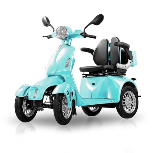 All Terrain Mobility Scooter for Seniors & Adults, 4 Wheel Heavy Duty Mobility Scooters for 500LBS, Electric Mobility Scooter Adults, 800W,15 MPH (Light Green)