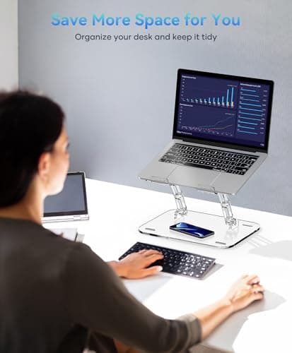 Lpoake Adjustable Foldable Laptop Stand, Portable Ergonomic Computer Stand for Laptop, Compatible with 10 to 15.6 Inches Notebook Computers 8