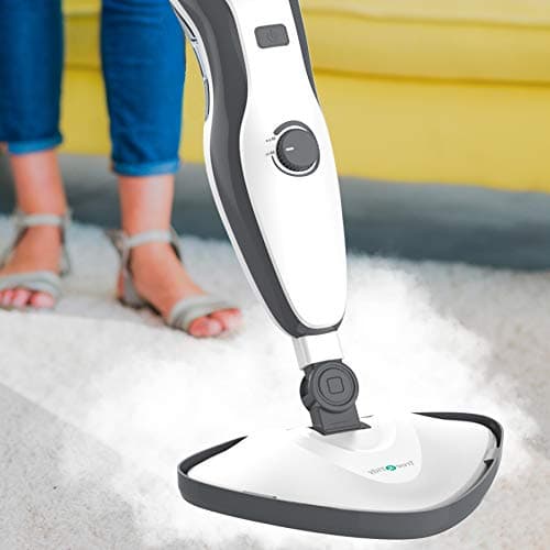 True & Tidy, Heavy Duty Steam Mop with Built-in Water Filter, Adjustable Steam, Extra long 20ft Power Cord, 2 Steam Mop Pads and Carpet Glider, STM-500, Gray 6