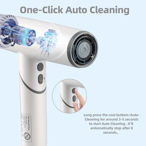 AIKO PRO Salon Ionic Hair Dryer, 1800W High-Speed Foldable Travel Blow Dryer, Brushless Motor for Fast Drying & Frizz Control, 3 Temps & 3 Speeds, Lightweight, Portable & Quiet with 3 Magnetic Nozzles 8