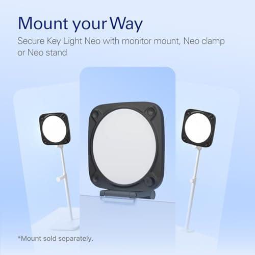 Elgato Key Light Neo (Black) – Professional Video Call Light, No Glare, Adjustable Monitor Mount, Manual or Wi-Fi Control, Office/Streaming, Teams/Zoom/Slack/Twitch/YouTube – Laptop, PC, Mac 6