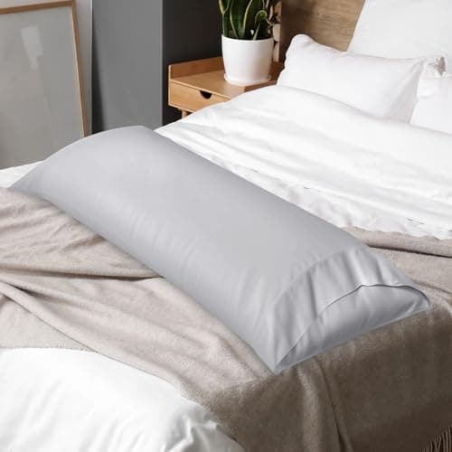VIPfree Pillow Cases Body Size, 100% Rayon Derived from Bamboo, Cooling Pillowcase, Soft & Breathable Pillow Covers with Envelope Closure (20x54 inches, Gray) 7
