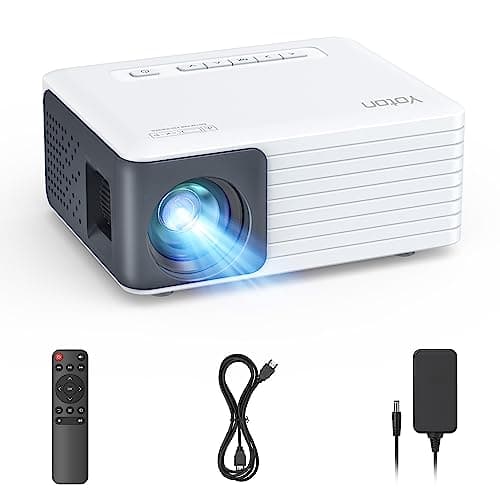 YOTON Mini Projector, Portable Phone Projector 1080P Supported, 6000 Lumens Brightness Home Projector Y3 Compatible with Fire Stick, HDMI, USB, PS5, Xbox, iOS, Android, Laptop