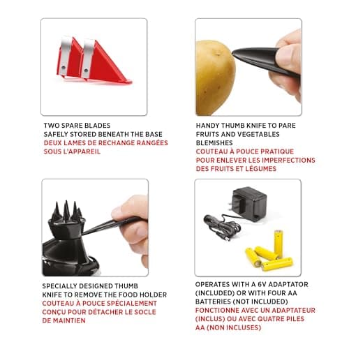 Starfrit Rotato Express Electric Peeler - 2 Spare Blades - Safe & Easy to Use - Effortlessly Peels Vegetables and Fruit 6