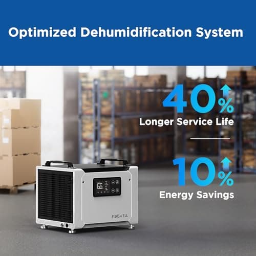 Moiswell 70 Pints Commercial Dehumidifier with Drain Hose, Compact Crawl Space Dehumidifiers for Basement and Home, Energy Star Certified, Automatic Defrost 5