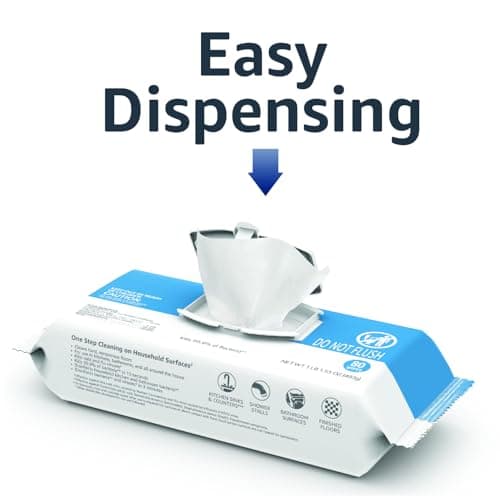 Amazon Basics Disinfecting Wipes, Lemon & Fresh Air Scent, Multi-Surface, Sanitizes/Cleans/Disinfects/Deodorizes, Strong & Convenient, 320 Count (4 Packs of 80) 7