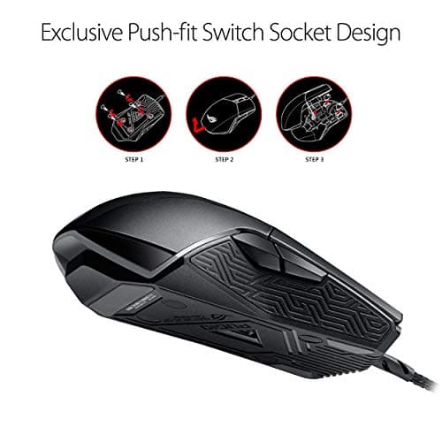 ASUS Optical Gaming Mouse - ROG Pugio | Ergonomic & Truly Ambidextrous PC Gaming Mouse | Configurable & Swappable Side Buttons | 7200 DPI Optical Sensor | Aura Sync RGB, ROG Armoury II 5