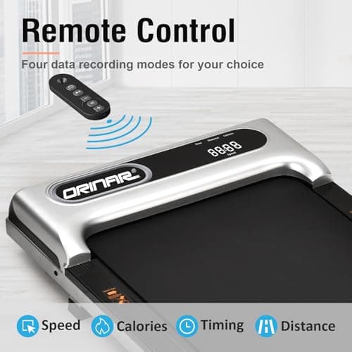 Orinar Under Desk Treadmill, Walking Pad with Remote Control, 2.5 HP Portable Walking Jogging Running Machine for Home Office, LED Display, Sliver 6