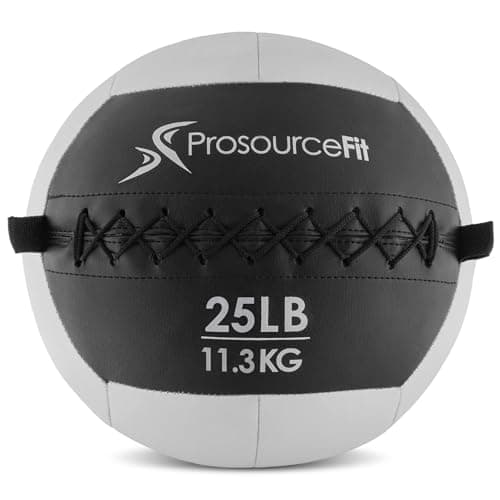 ProsourceFit Soft Medicine Balls, Wall Balls and Full Body Dynamic Exercises, Gray 25 LB