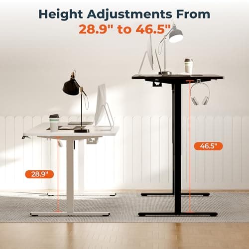 FitStand Standing Desk, Large 71x31 Inches Adjustable Stand Up Desk with Cable Management, Home Office Computer Desk with Memory Preset& Cup Holder, Black 4