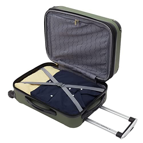 Travelers Club Chicago Hardside Expandable Spinner Luggage, Thyme Green, 22" Carry-On 16