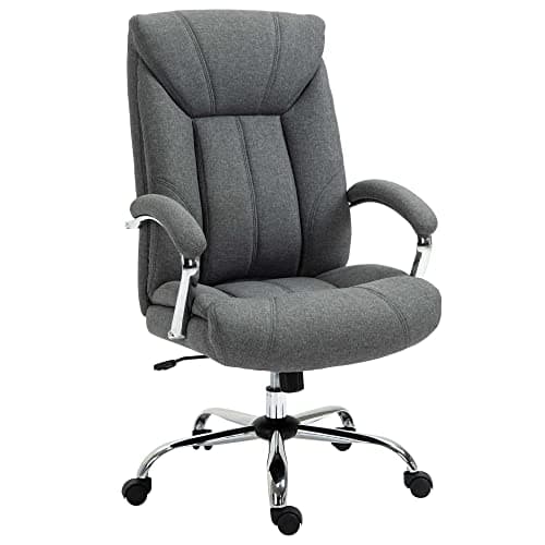 Vinsetto High Back Home Office Chair, Computer Desk Chair with Lumbar Back Support and Adjustable Height, Gray