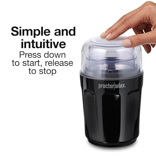 Proctor Silex Sound Shield Electric Coffee Grinder for Quiet Grinding, Stainless Steel Blades, Beans, Spices and More, 12 Cups, Black (80402) 6