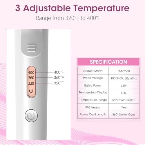 Mini Curling Iron, Curling Iron for Short Hair 1 Inch, Ceramic Dual Barrel Small Curling Iron with Keratin Protects Hair from Damage, 3 Temp 320 °F 360 °F 400 °F, Travel Size （1 Inch, Rose Gold Pink） 5