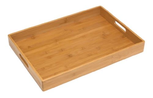 Lipper International 8865 Solid Bamboo Wood Serving Tray, 19.75" x 13.75" x 2.25"
