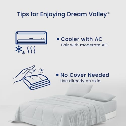 Dream Valley® Outlast® Deepsleep Cooling Comforter, Full/Queen Size, NASA-Grade Space Technology Cooling Blanket for Hot Sleepers Night Sweats, Q-Max > 0.45 Aerocool™ Breathable, Light Grey, 90"x90" 7