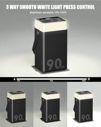 Feidyns 90000mAh Portable Charger Power Bank with 35W PD Fast Charging, 6 Ports & Built-in Cables, RGB Mood Light(12 Modes) &LED Camping Flashlight for Indoor/Outdoor Camping Home Travel Emergency 5