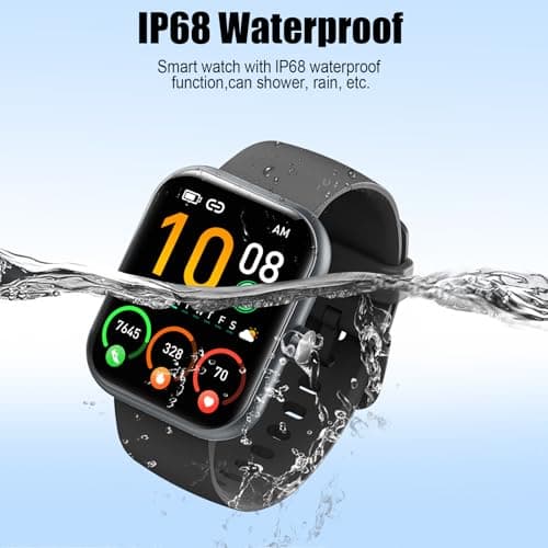 Smart Watch for Men Women, 1.96" Fitness Tracker Running Watch (Answer/Make Call), IP68 Waterproof, Pedometer, Sleep/Step/Activity/Heart Rate Monitor, 110+ Sport Modes Smartwatch for Adroid iOS Phone 8