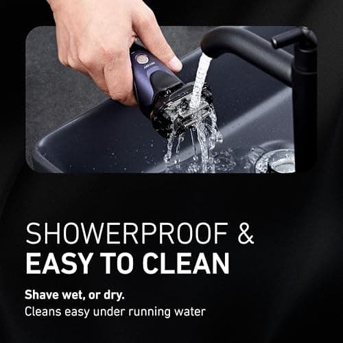 Panasonic ARC5 Electric Razor for Men Face, Wet & Dry Shavers for Men with Foil Shaver, Pop-up Trimmer, Ultra-Fast 5-Blade, Smart Shave Sensor, 16D Flexible Pivoting Head - ES-ALV6HA (Navy) 8