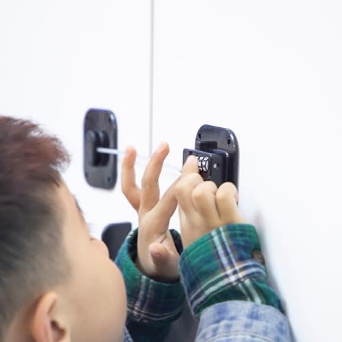 Child Safety Cabinet Locks, Fridge Lock with Combination, Closet Locks,Cabinet Lock(Black 2Pcs) 6