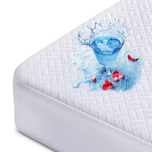 Hanherry 100% Waterproof Mattress Protector Queen Size, Mattress Cover 3D Air Fabric Cooling Mattress Pad Cover Smooth Soft Breathable Noiseless, 8''-21'' Deep Pocket