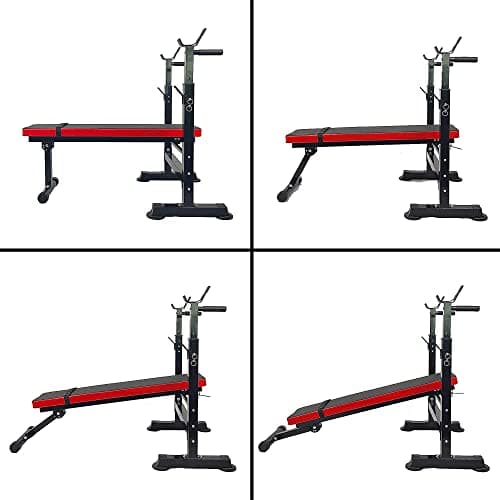 BalanceFrom Steel Weight Bench with Squat Rack, Adjustable Seat, and Recliner – Foldable Home Gym Equipment with 6-Position Barbell Holder and Leg Developer, 400 Pound User Capacity 9