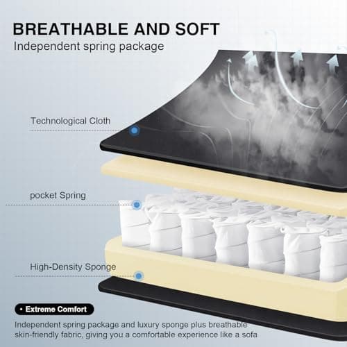 GTPLAYER Gaming Chair, Computer Office Chair with Pocket Spring Cushion, Linkage Armrests and Footrest, High Back Ergonomic Computer Chair with Lumbar Support Task Chair with Footrest(Black) 7