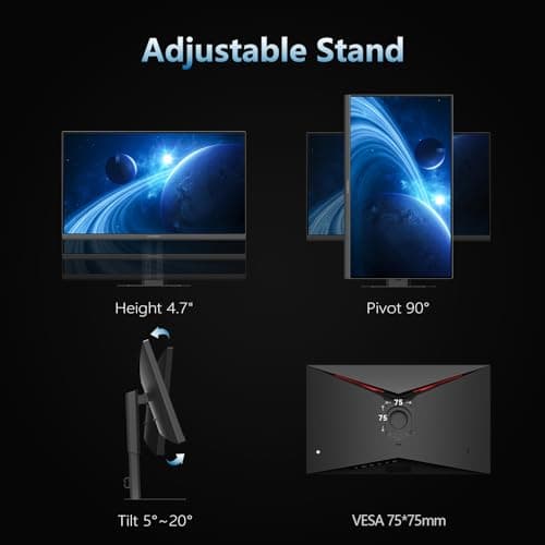 INNOCN 27" Gaming Monitor 2K QHD 2560 x 1440P 240Hz 320Hz 1ms IPS PC Computer Display, HDMI 2.1, DP 1.4, HDR 400, Eyes Care, Height/Pivot Adjustable, VESA Mountable, 27G2T 6