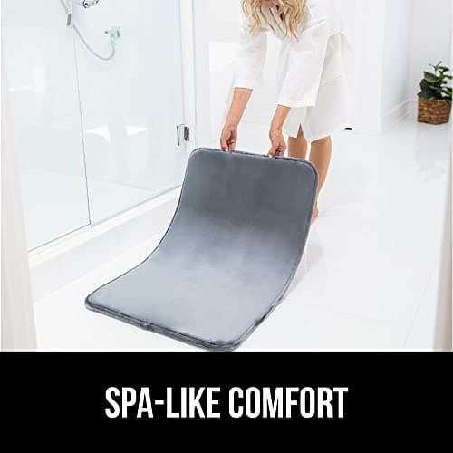 GORILLA GRIP Memory Foam Bath Rugs, Soft Absorbent Velvet Bathroom Mats, Durable Dots on Underside, Machine Washable Bathmat, Carpet Rug Room Decor for Shower Floor, 24x17 Mat, Graphite Gray 8