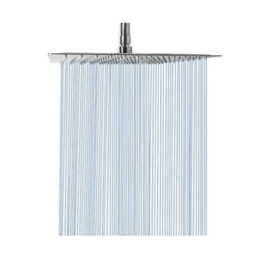 NearMoon Rain Shower Head, High Flow Stainless Steel Square Rainfall Shower, Waterfall Bath Shower Body Covering, Ceiling or Wall Mount (12 Inch, Brushed Nickel)