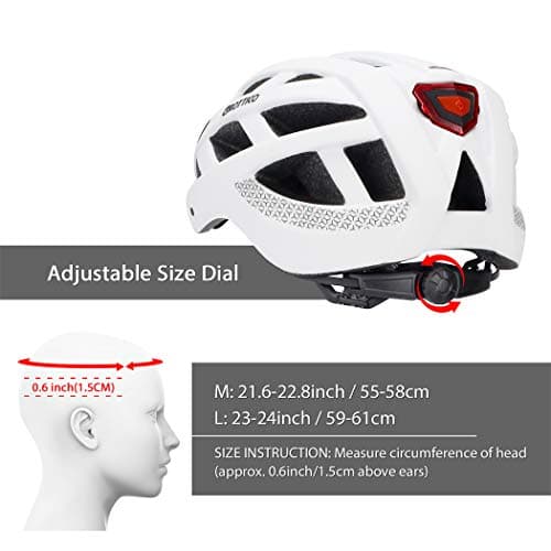 Adult-Men-Women Bike Helmet with Light - Mountain Road Bicycle Helmet with Replacement Pads & Detachable Visor 6