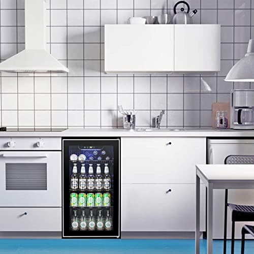 Antarctic Star Beverage Refrigerator Cooler -120 Can Mini Fridge Glass Door for Soda Beer or Wine Constant Glass Door Small Drink Dispenser Clear Front for Home, Office Bar 3.2cu.ft 8