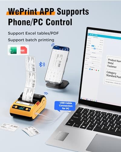 DETONGER DT5150P Industrial Colorfast Label Maker, Thermal Transfer Label Printer with 1.65" W Print Head, Heavy-Duty for Outdoor Direct Sunlight Job Sites, Mobile APP & PC Editor Compatible 8