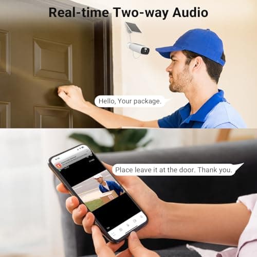 Rraycom 2.5K Solar Security Cameras Wireless Outdoor, Tuya Smart Camera,2-Way Talk, Color Night Vision, PIR Motion Detection,Spotlight/Siren, Alexa, Waterproof,No Monthly Fee 7