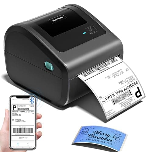 Omezizy Bluetooth Shipping Label Printer 4x6, D450BT Thermal Label Printer for Shipping Packages, Thermal Printers for Small Business, Compatible with Android, iPhone, Windows, macOS, Tiktok, UPS