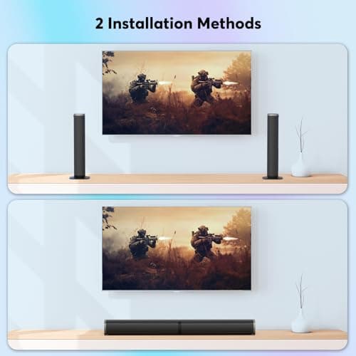 Wohome Sound Bars for TV with Built-in Subwoofer, Colorful LED Light Bar Speakers, 2.2ch 32 Inches Detachable Soundbar, Bluetooth 5.3/ARC/Optical/AUX/USB Connection for Home, Parties 6