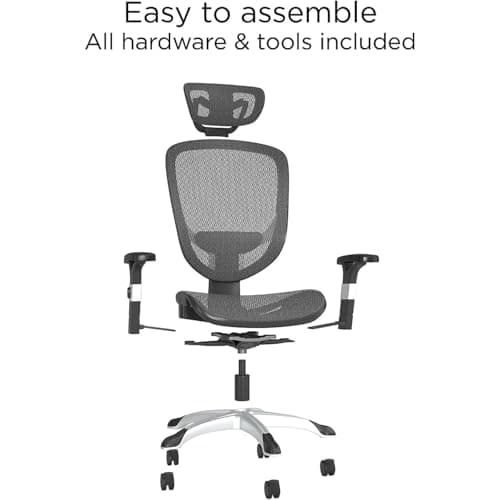 STAPLES Hyken Ergonomic Task Chair, Mesh, Ergonomic, Lumbar Support, Swivel, Black 8