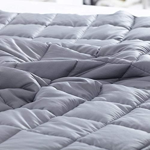 Waowoo Adult Weighted Blanket Queen Size (15lbs 60"x80") Heavy Blanket with Premium Glass Beads, (Dark Grey 8