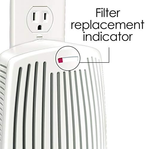 Hamilton Beach TrueAir Plug-Mount Air Freshener Odor Eliminator for Common Household-Tobacco, Pet, Bathroom & Trash, On/Off Fan, with Carbon Filter, White 5