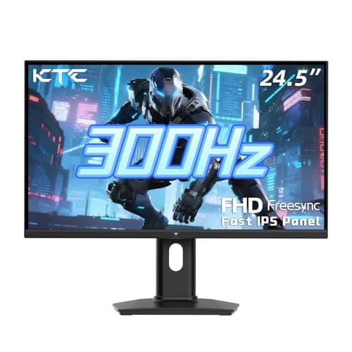 KTC 24.5 Inch 300Hz Gaming Monitor - FHD 1080P Fast IPS PC Monitor Gaming 1ms, Adaptive Sync, HDR, 240Hz Monitors Gamer with Display Port1.4x1 HDMI 2.0x2, 119% sRGB, VESA Mount, DP Cable, H25Y7