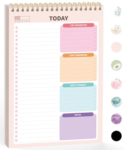 Forvencer To Do List Notepad (6.5 x9.8), To Do List Notebook for Work, Undated Daily Planner Organizer for Tasks Checklist & Goal Planning, To Do List Perfect for Office, School, Cute