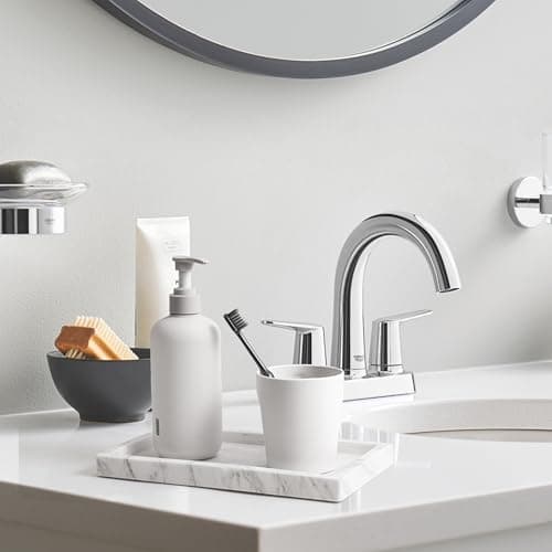 WORHE Italy Marble Vanity Tray for Jewelry, Perfume, Makeup, Candle,Towel Natural Modern Decorative Trays for Bathroom Bedroom Dresser Rectangle Kitchen Storage Organizer for Home Decor White (FX031) 6