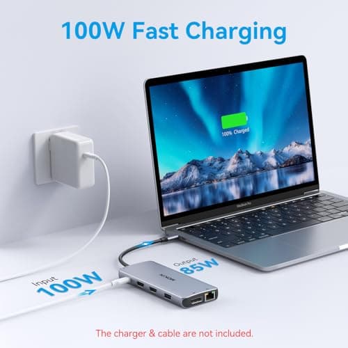 USB C Docking Station 3 Monitors,USB C Hub with 2 HDMI, DisplayPort, 100W PD, 4 *USB, Gigabit Ethernet, SD/TF Card Reader, Audio Port,Multiport Adapter for Laptops,HP, Dell, Lenovo, Surface 5